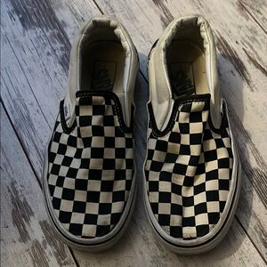 Vans Black and White Sneakers with Checkerboard Design